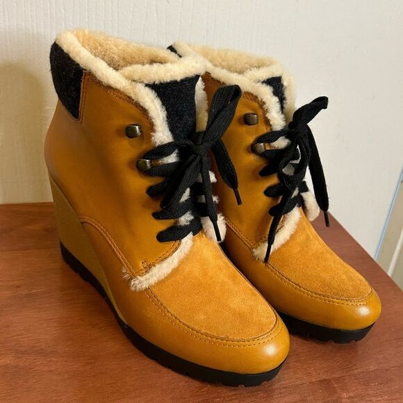 Cole Haan Shoes - Cole Haan Waterproof‎ Henson Wedge Boot, Leather Shearling